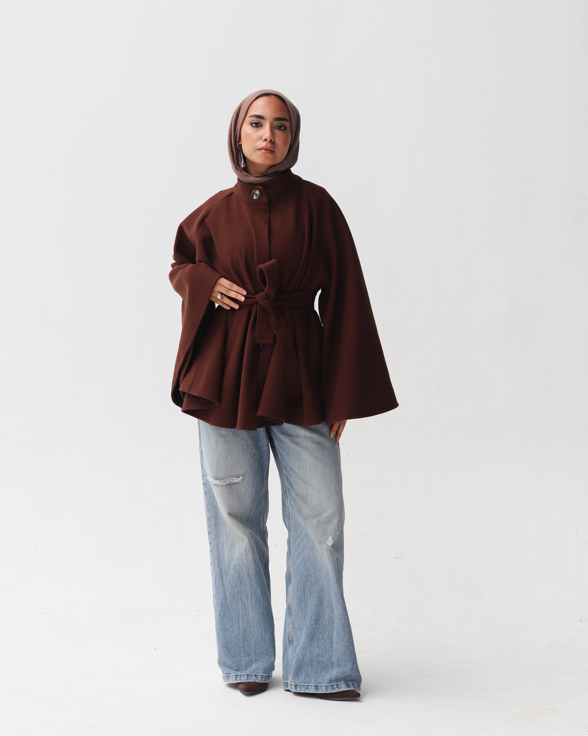 round sleeves coat