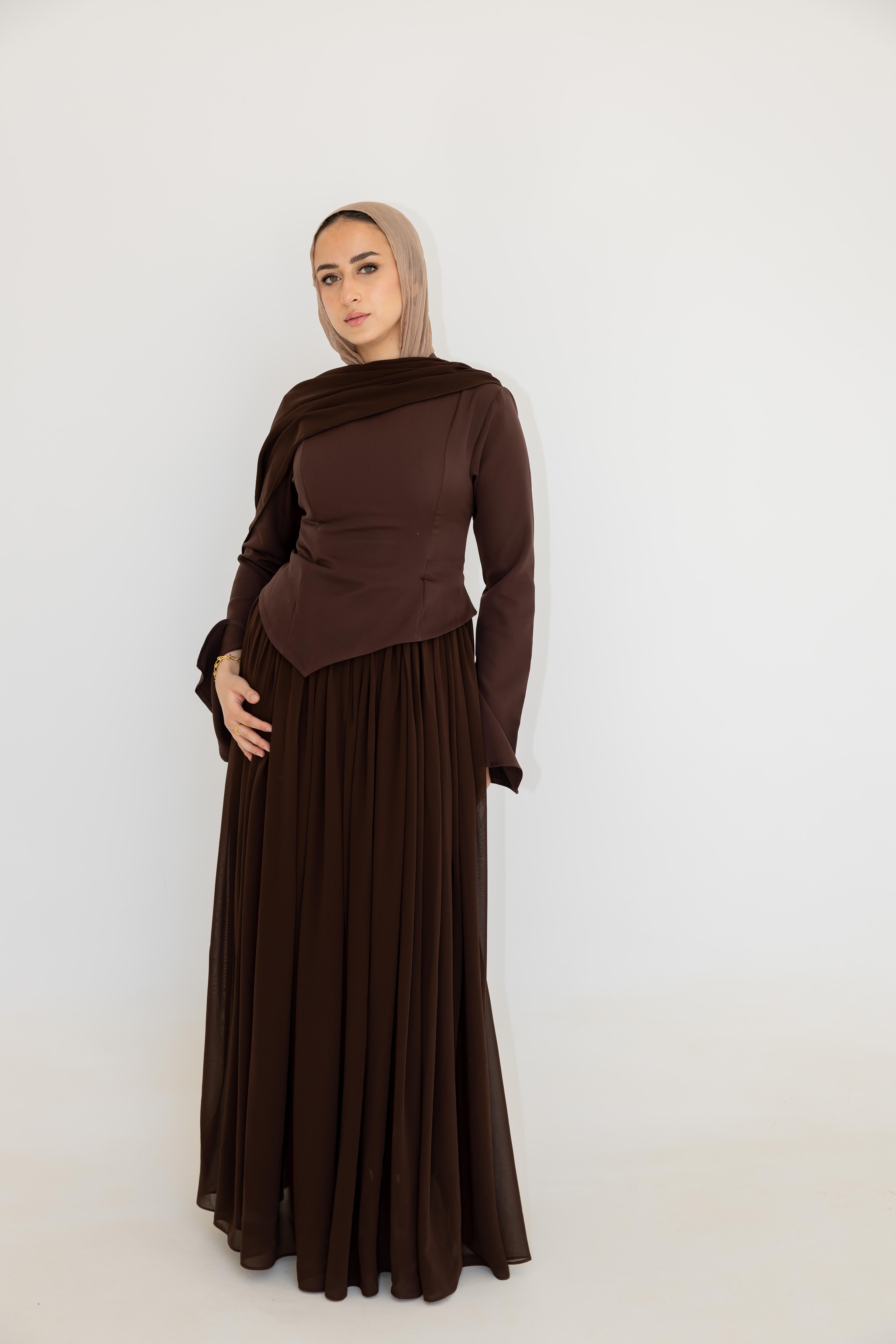 Sophia Dress - Brown