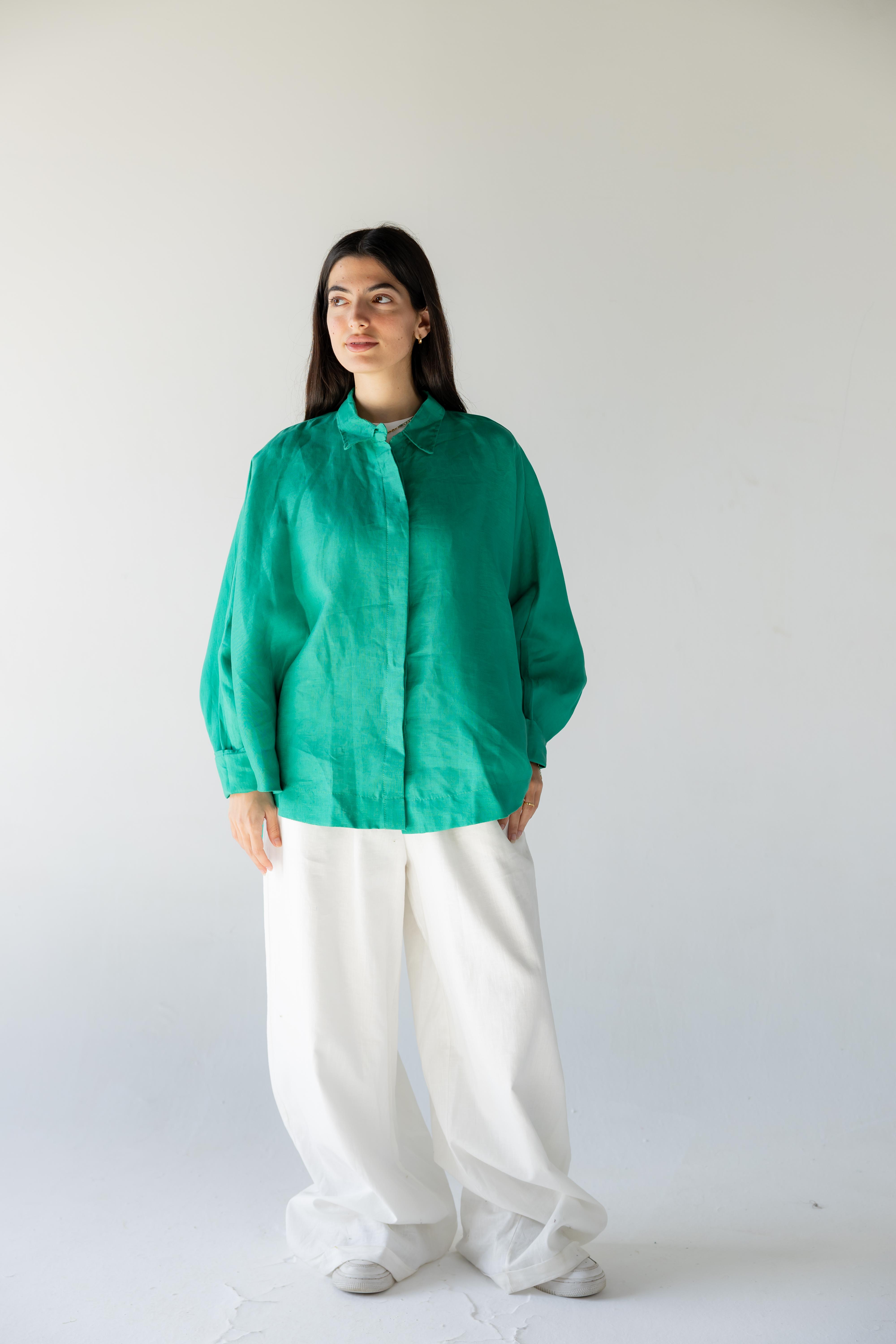 Plain Shirt - Emerald Green
