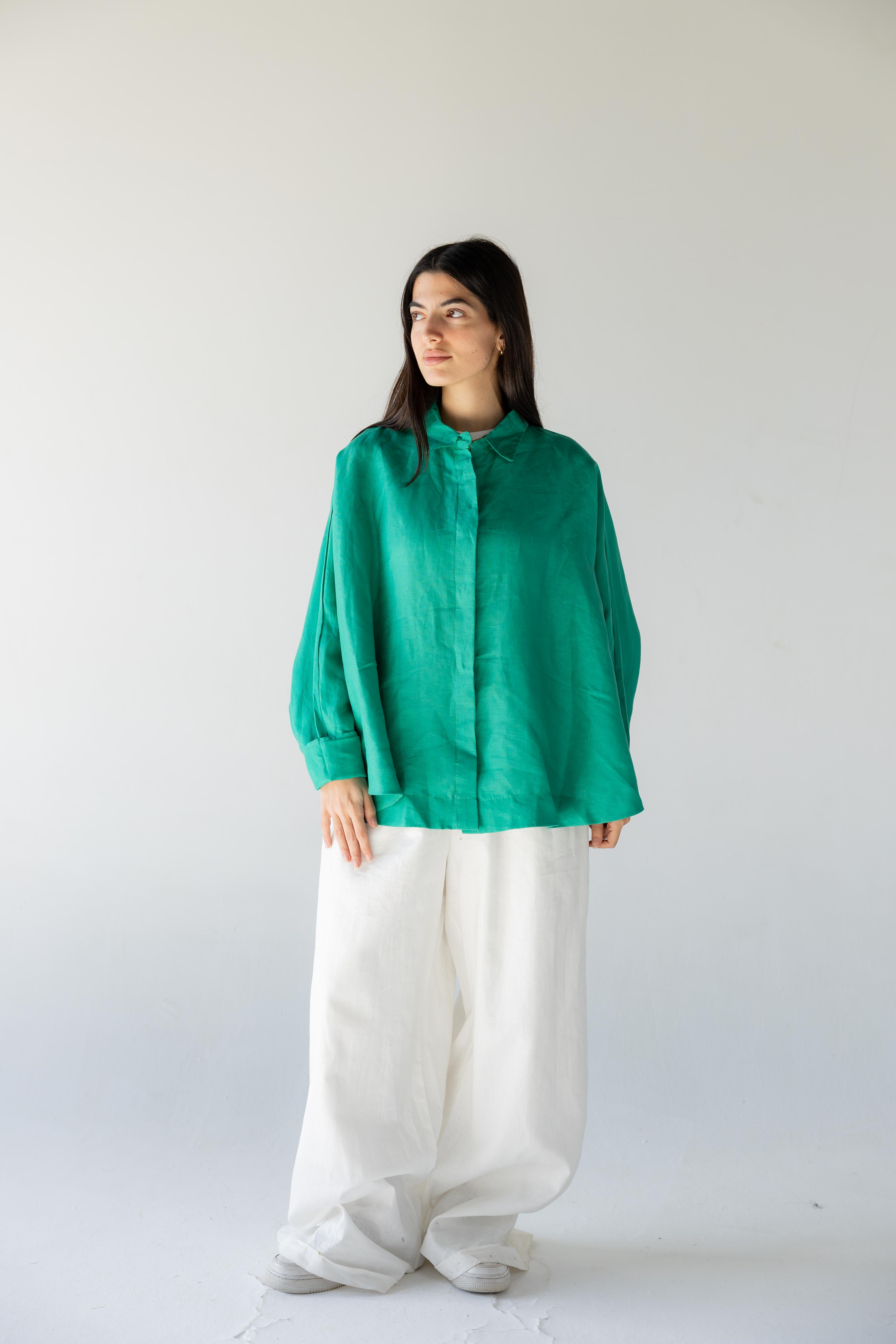 Plain Shirt - Emerald Green