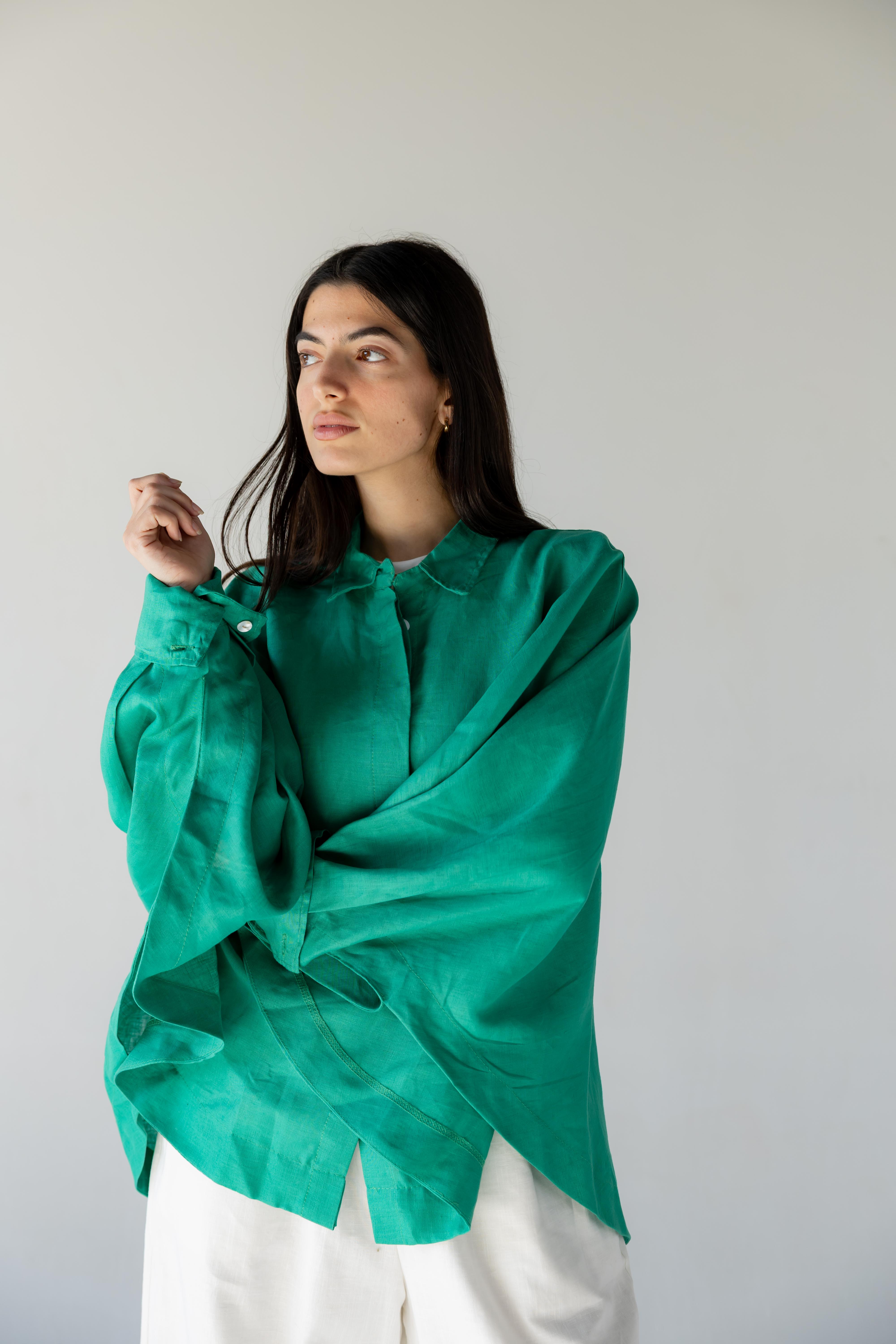 Plain Shirt - Emerald Green
