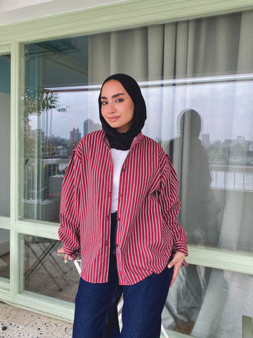 Stripe Shirt - Burgundy